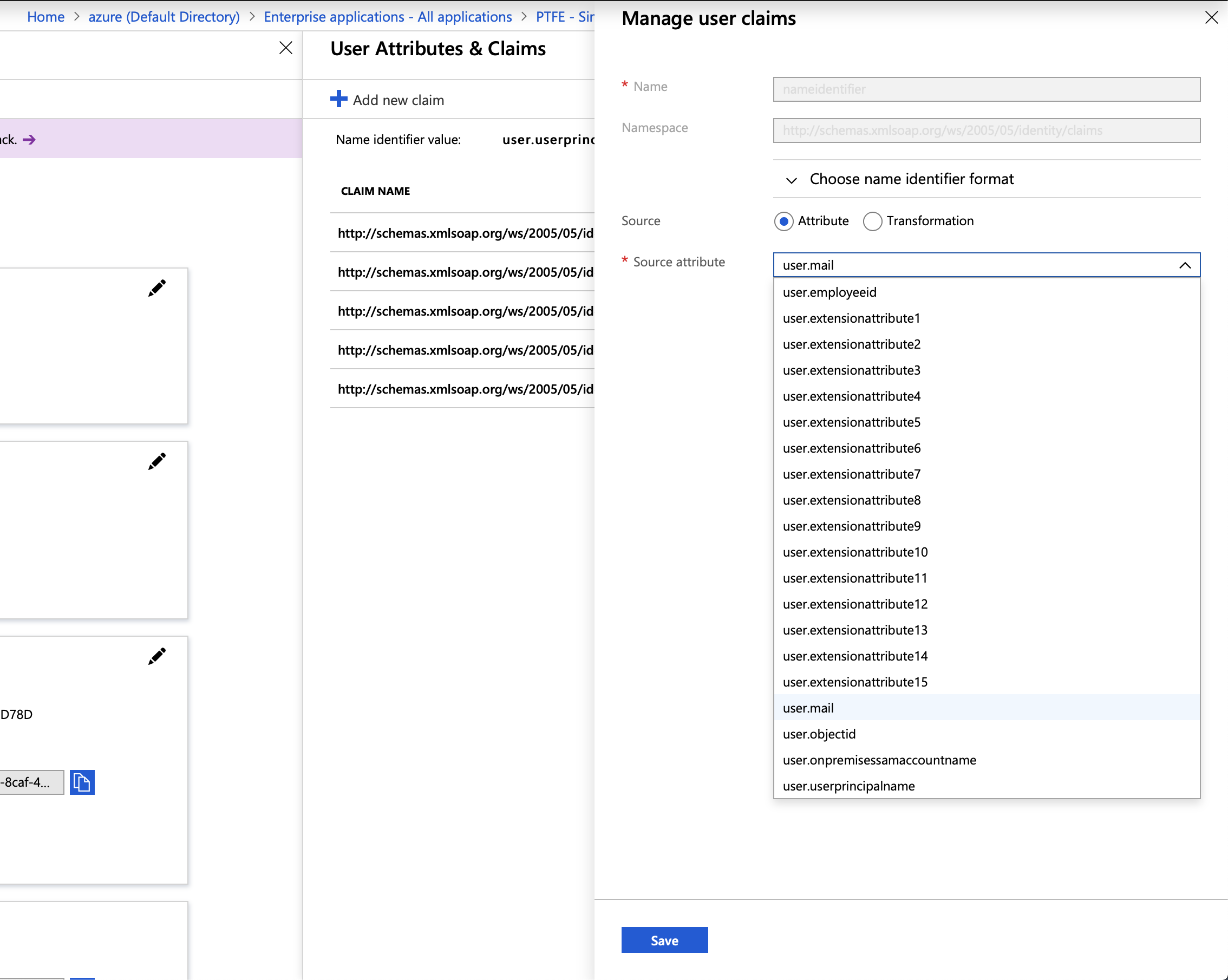 Screenshot: Modifying the name identifier value.