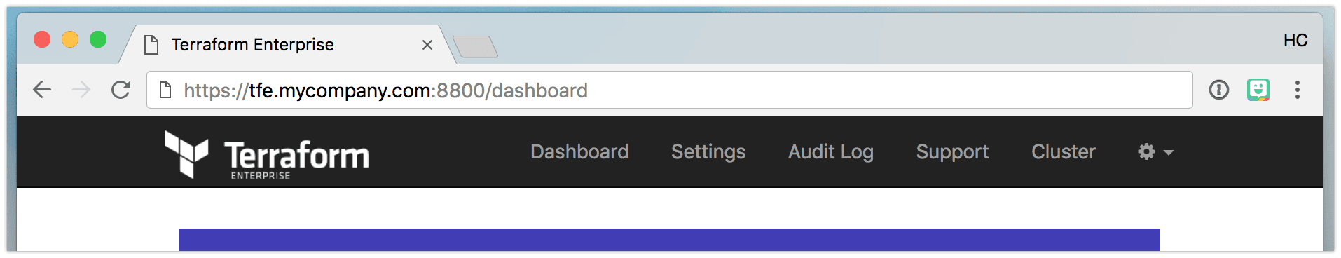 Terraform Enterprise Dashboard Top