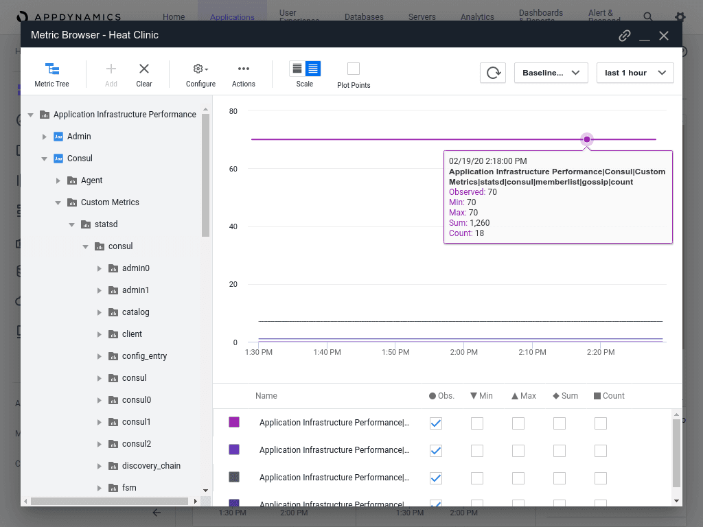 AppDynamics CNS Custom Metrics Consul