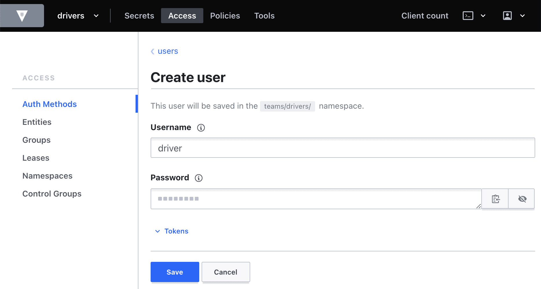 Create user